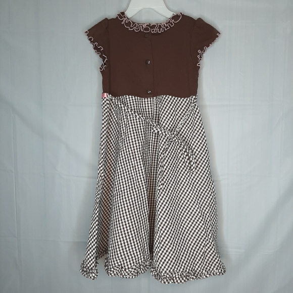 Youngland Brown Pink Butterfly Dress 5 - Picture 2 of 5